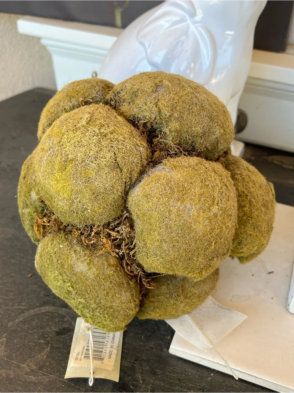 Green Moss Decorative Accent Ball — Natural Home Accent